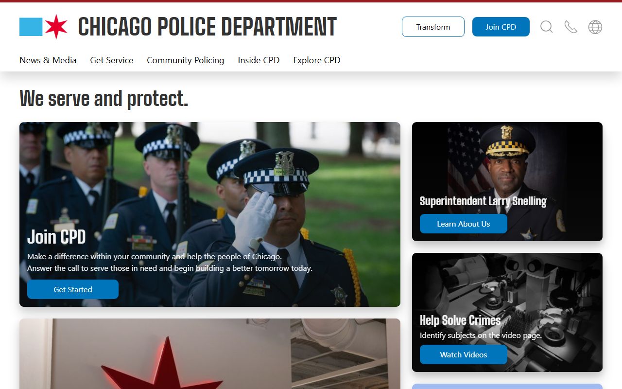 Chicago Police Department homepage for Chicago sex offender resources