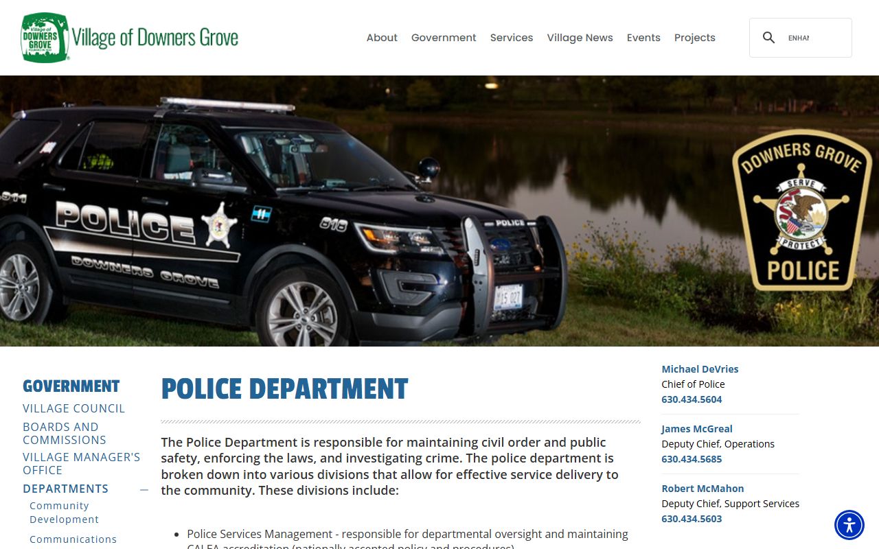 Downers Grove Police Department page for Downers Grove sex offender resources