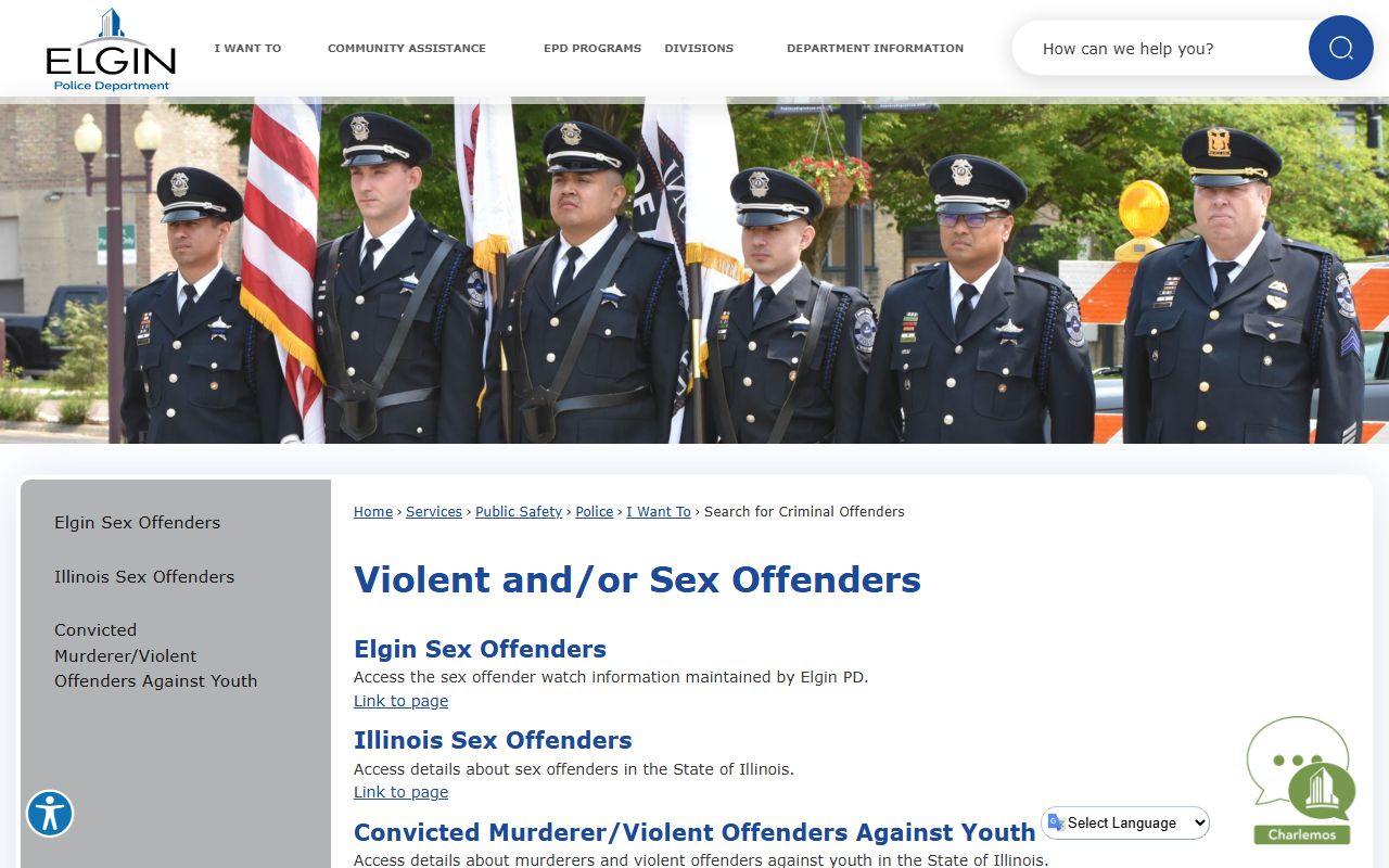 Elgin criminal offenders search tool for Elgin sex offender information
