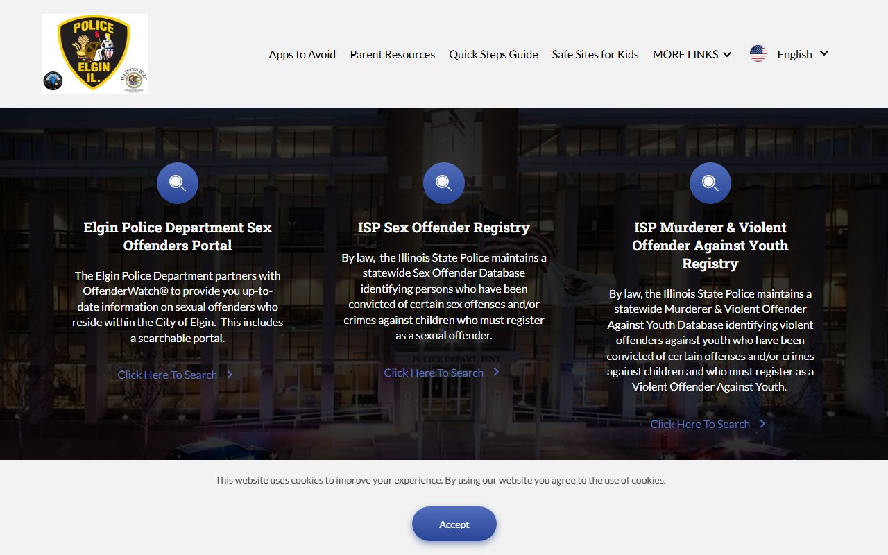 Elgin Police sex offender search portal for Elgin sex offender registry