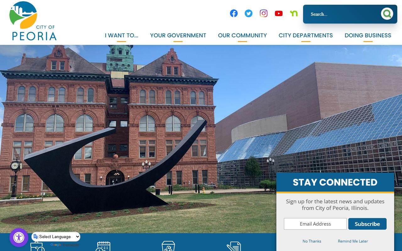 City of Peoria website for Peoria sex offender registry information