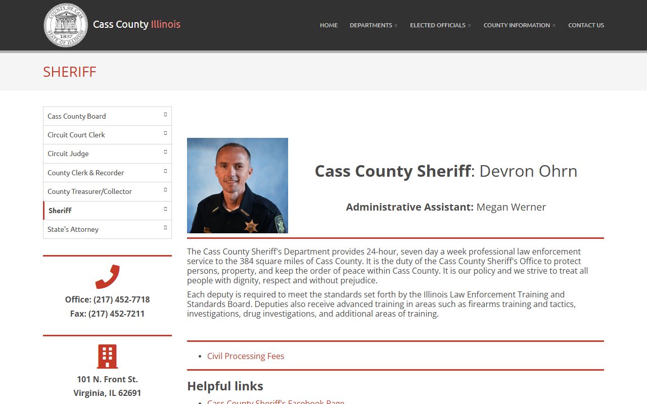 Cass County Sheriff sex offender registry page