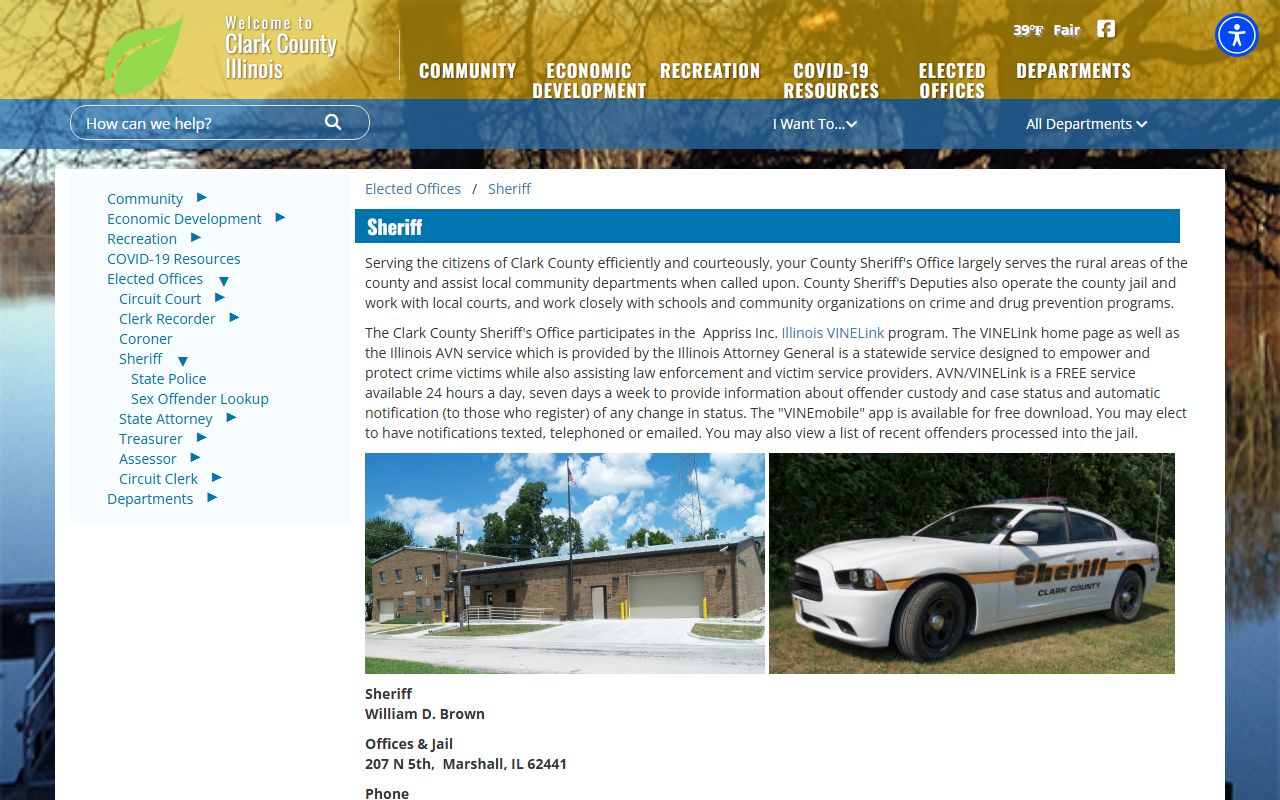 Clark County Sheriff website for sex offender registry information