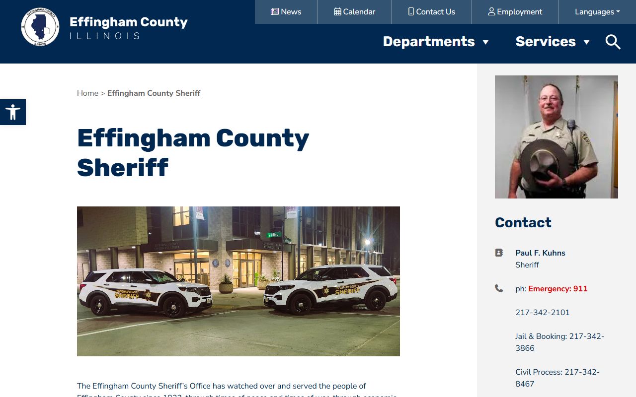 Effingham County Sheriff website for Effingham County sex offender registry information