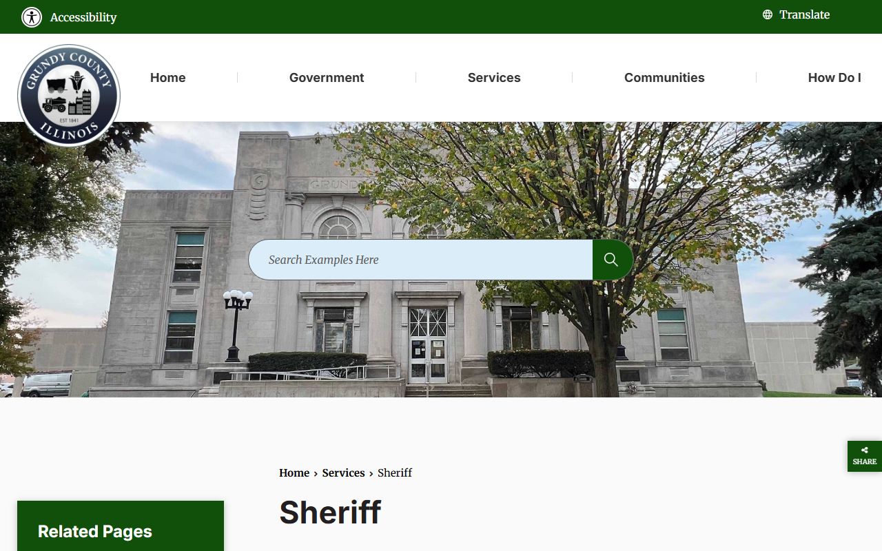 Grundy County Sheriff sex offender registry page for Grundy County sex offenders