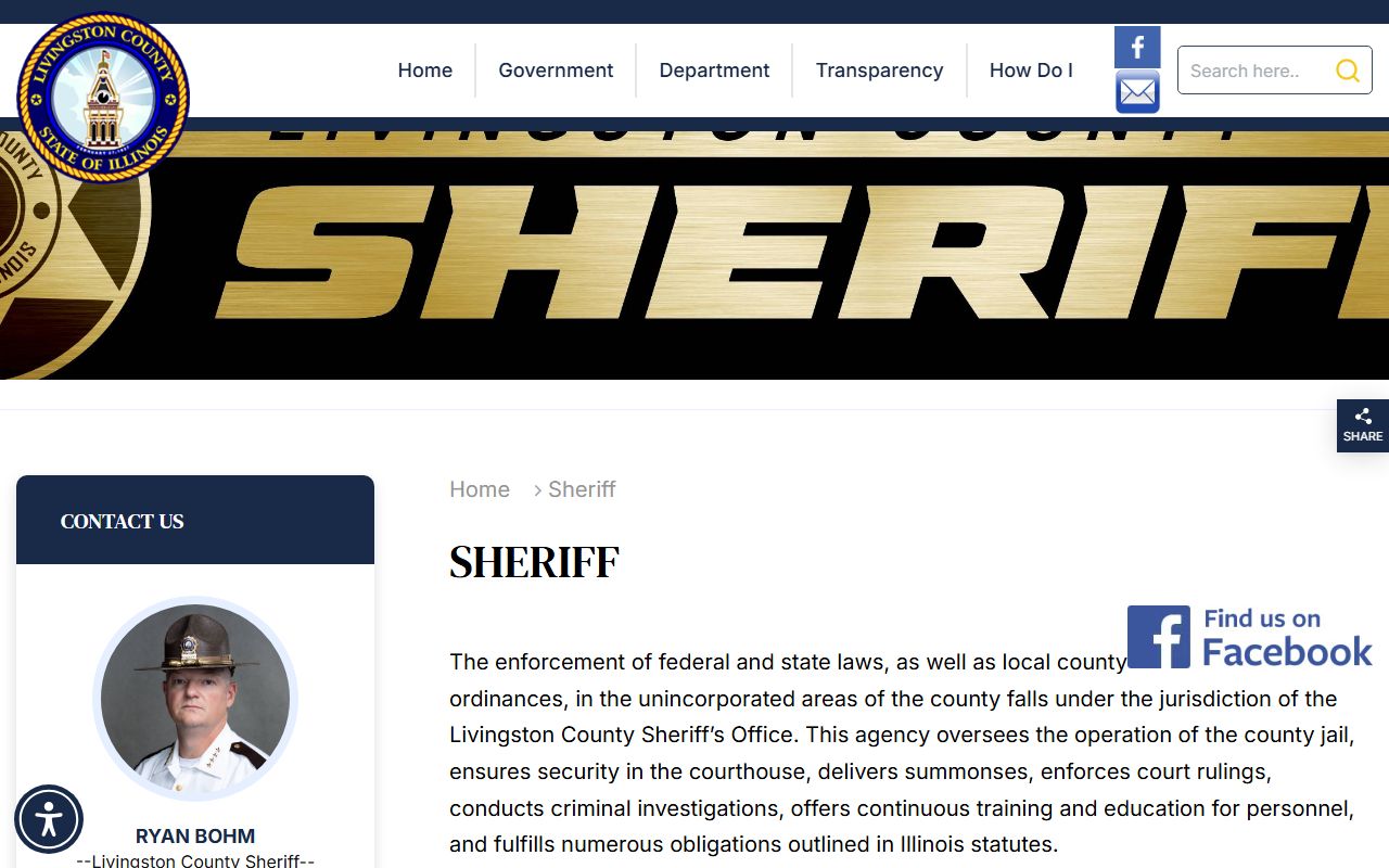 Livingston County Sheriff sex offender registry page