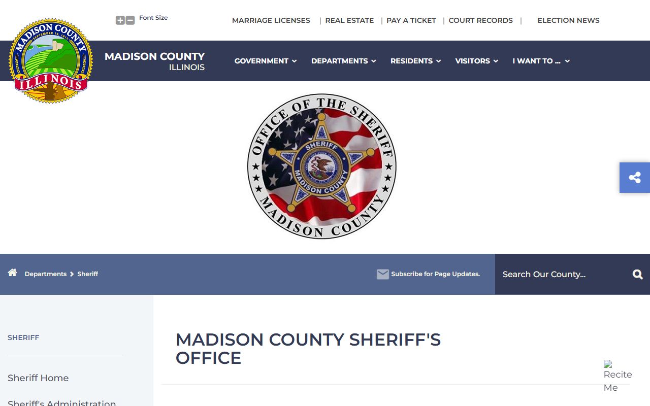 Madison County Sheriff government page for Madison County sex offender information
