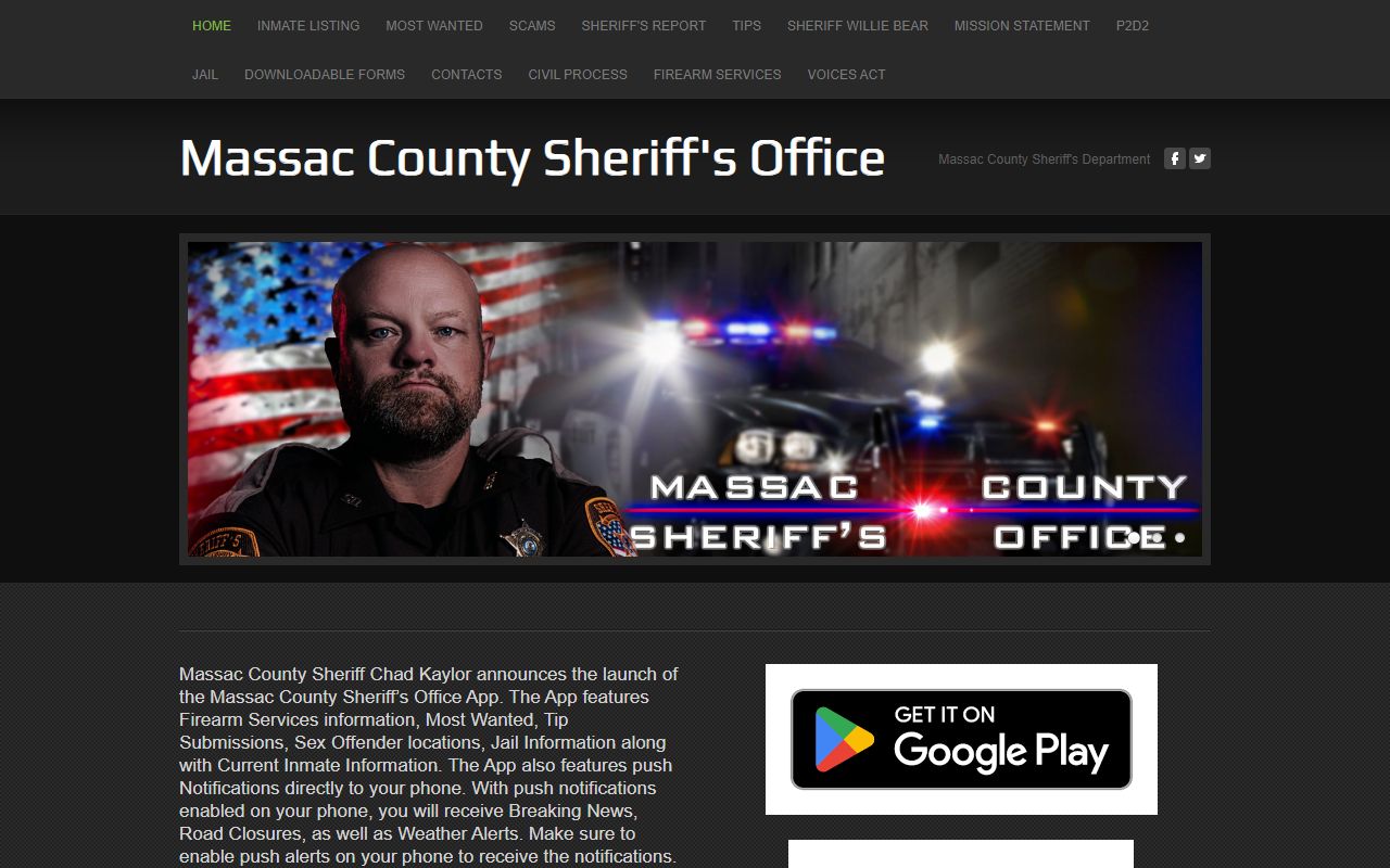 Massac County Sheriff sex offender registry page