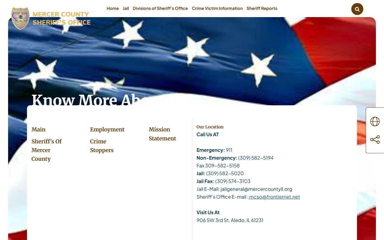 Mercer County Sheriff website for sex offender registry information