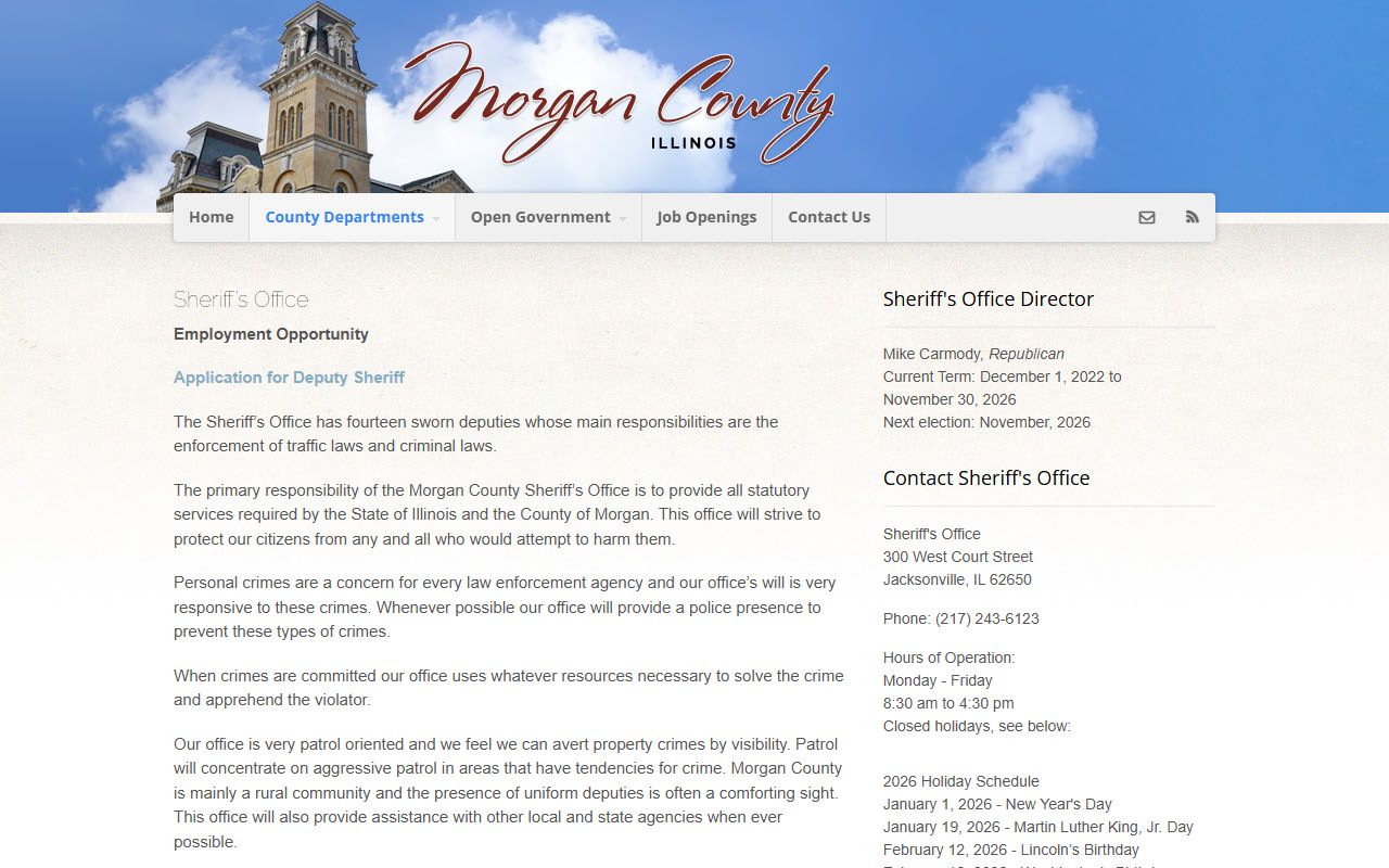 Morgan County Sheriff office page for sex offender registry