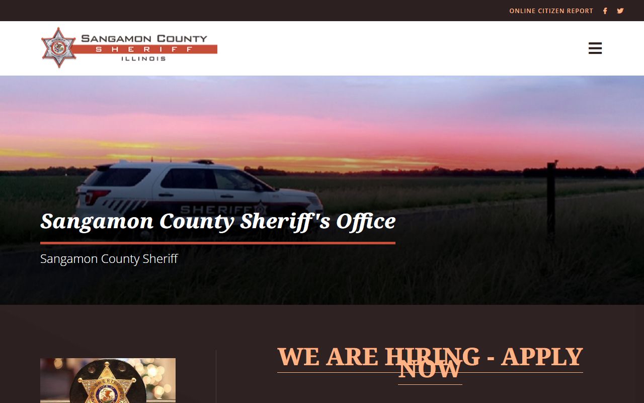 Sangamon County Sheriff website for sex offender registry information