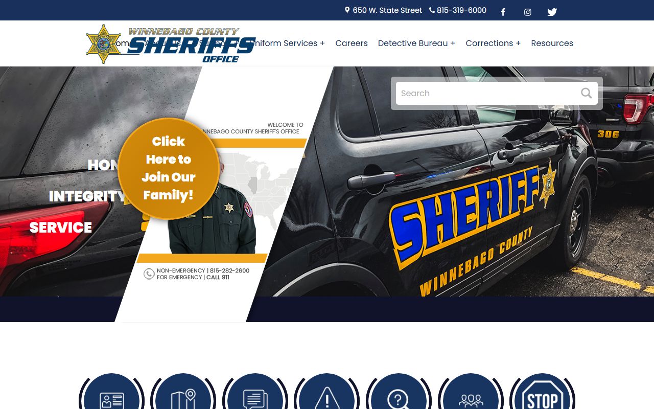 Winnebago County Sheriff website for Winnebago County sex offender registry